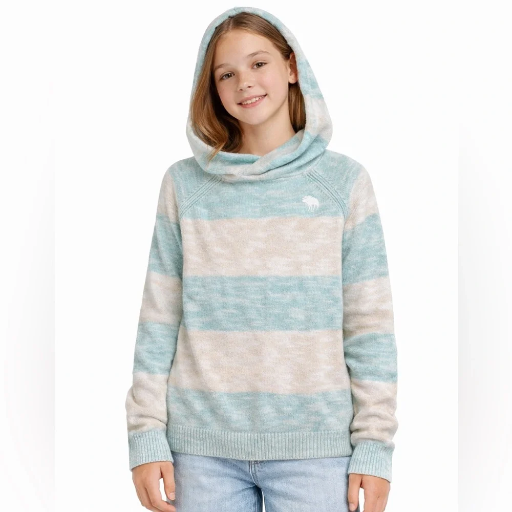 Abercrombie Kids Blue and Cream Cowl Neck Sweater